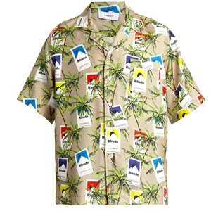 NWTS Rhude Silk Cigarette Camp Shirt